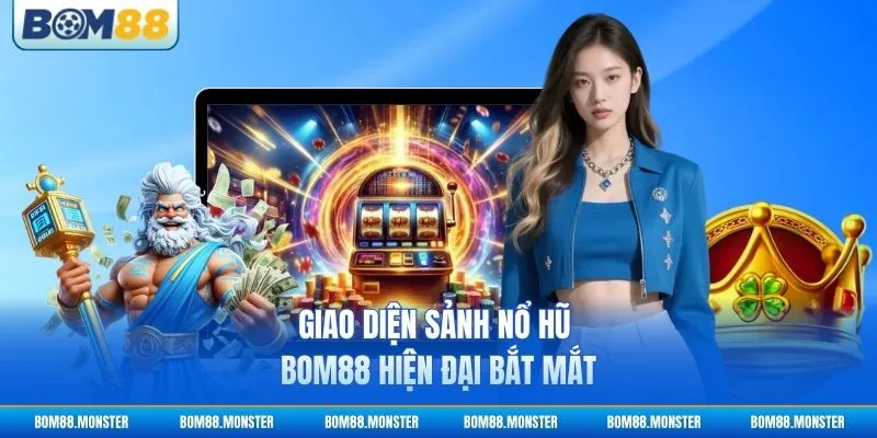 Giao diện sảnh nổ hũ BOM88 hiện đại bắt mắt