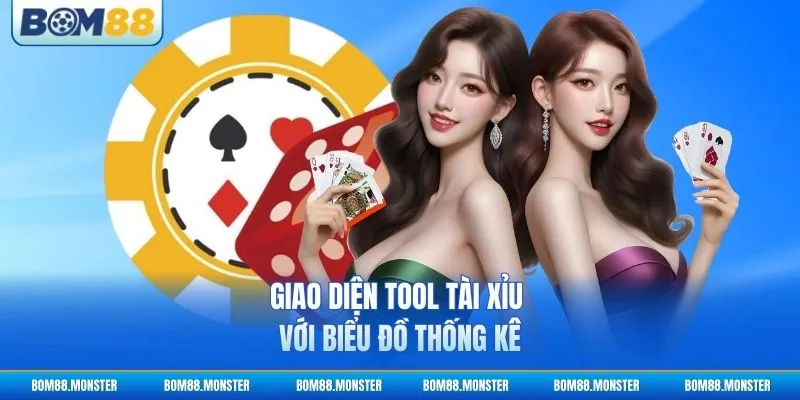 Giao diện tool tài xỉu với biểu đồ thống kê
